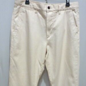 No9 H&M Essentials Men’s Pants 34 Cream Regular Fit Chinos Cotton Pockets Loops